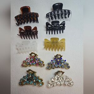 Elegant Hair Claw Clips Set - Plastic And Metal